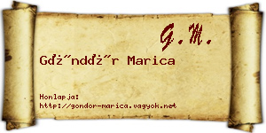 Göndör Marica névjegykártya